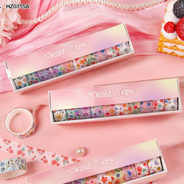 High Quality Premium floral Washi tape  (contain 10 unit tapes)