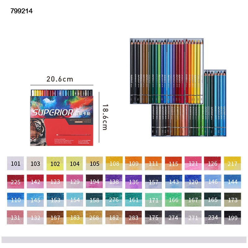 MG Traders Water & Gauche Colors 799214 Superior Artist Water Color Pencil 48 Color