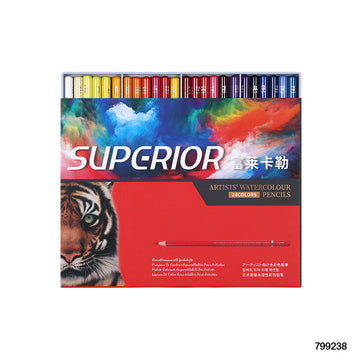 MG Traders Water & Gauche Colors 799238 Superior Artist Water Color Pencil 24 Color