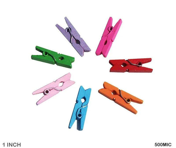 Colorful Mini Wooden Craft Clips (Approx. 1000pcs)