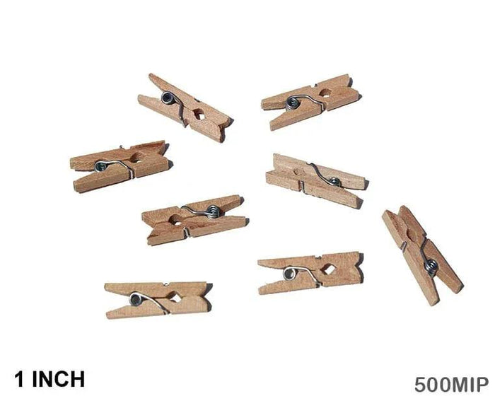 Clip Mini Plain 1 1000Pcs Wooden (500Mip)