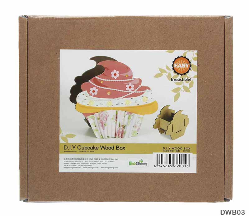 MG Traders Wooden & Plastic Box Dwb03 Diy Cupcake Wood Box (Dwb03)