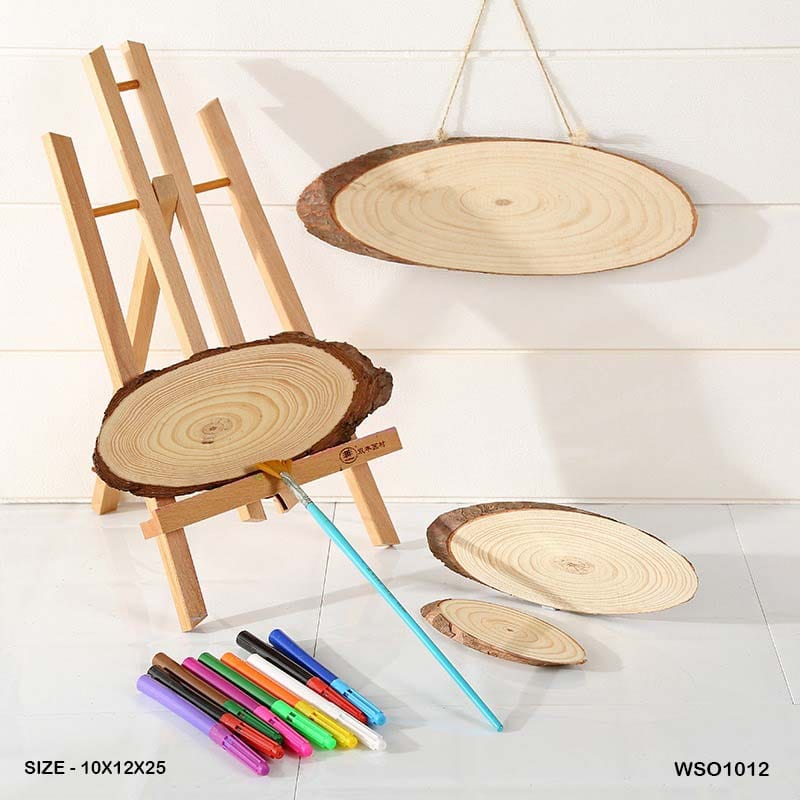 MG Traders wooden plates Wooden Slice Oval 10-12X25Cm (Wso1012)