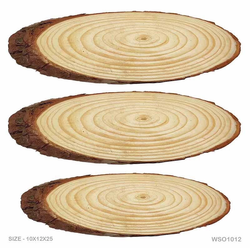 MG Traders wooden plates Wooden Slice Oval 10-12X25Cm (Wso1012)