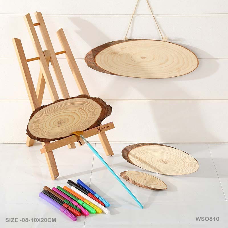 MG Traders wooden plates Wooden Slice Oval 8-10X20Cm (Wso810)