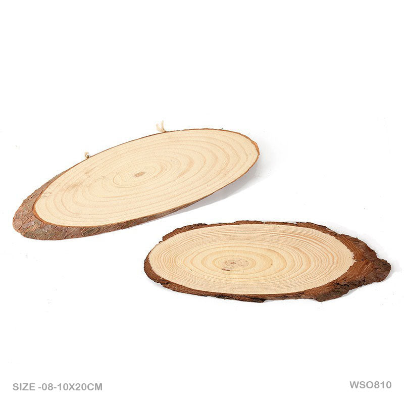 MG Traders wooden plates Wooden Slice Oval 8-10X20Cm (Wso810)