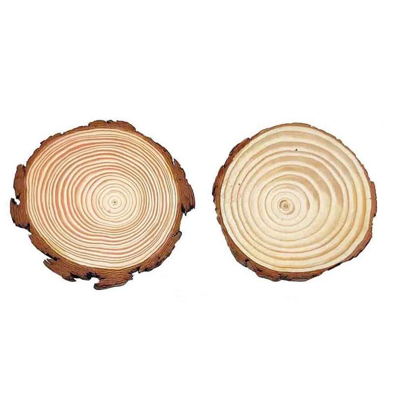 MG Traders wooden plates Wooden Slice Round 7-8X1Cm (Wsr78)  (Pack of 6)