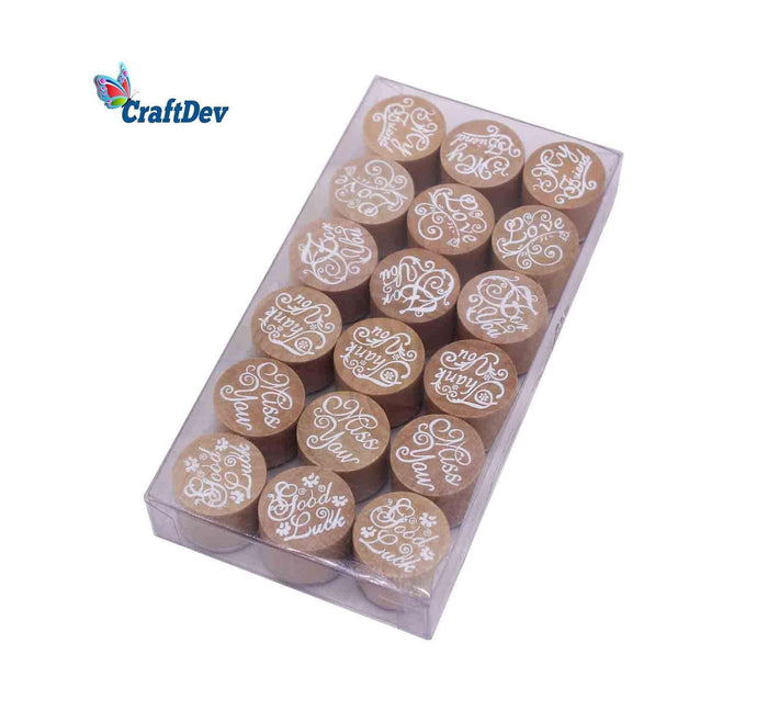 Wooden Stamp Round Quotes single Pcs (Wsrq)