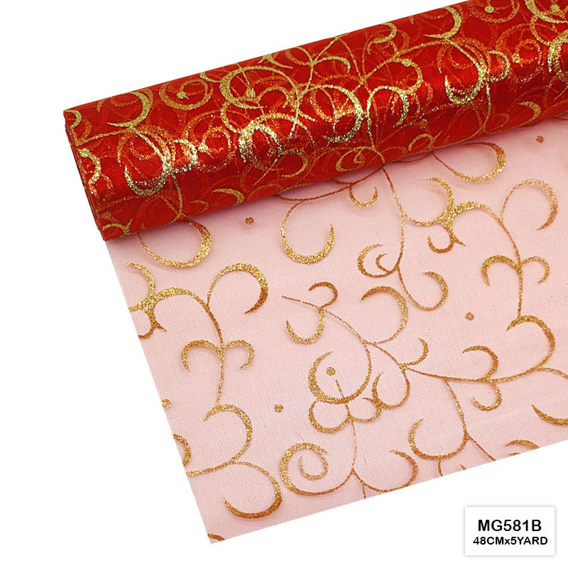 MG Traders Wrapping Paper& Material Mg581B Glittery Designed Net Roll