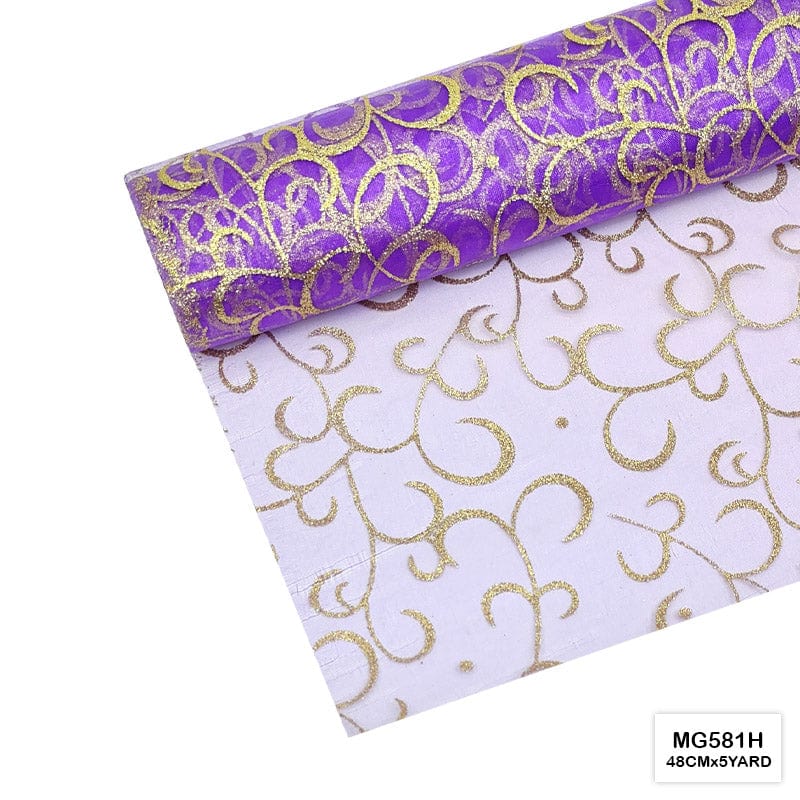 MG Traders Wrapping Papers Mg581H Glittery Designed Net Roll