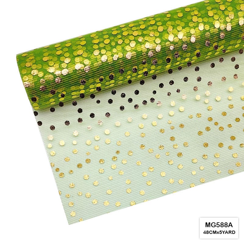 MG Traders Wrapping Papers Mg588A Gold Small Dot Net Roll 48Cmx5Yard