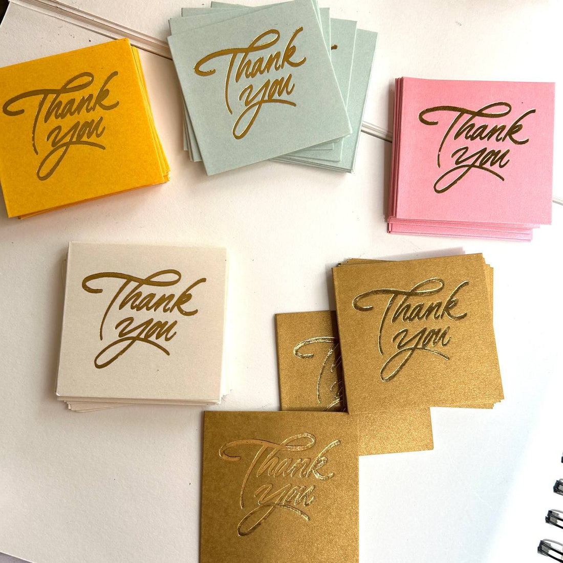 (Buy 1 Set Get 1 Set FREE) Mini DIY gift greeting Thank you message card (Assorted colour) - Pack of 10 cards