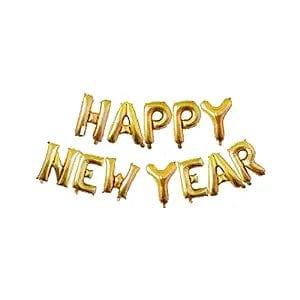Golden Happy New Year 2023 Foil Balloon DIY Kit - Contain 1 Unit2 Pcs, 16 Inch Size