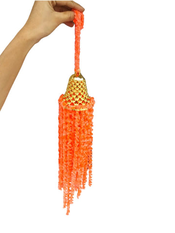 Handmade Mini Unique Feather Wool Tassels with Bell - Yellow (Contain 1 Unit)