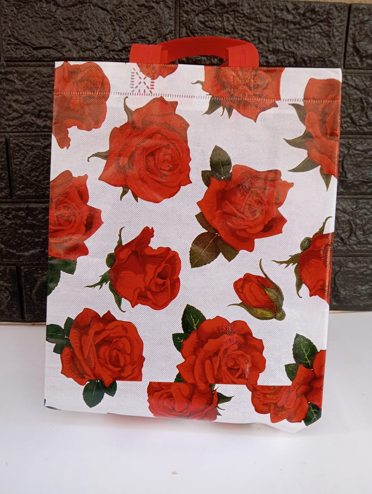 Mumbai market Gift Boxes & Paper Bags loop-m1 (P2) Medium Loop Handle Printed Shopping Bags size-36x33x12cm (assorted design)