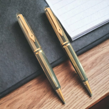 national stationery mumbai Pens "Elevate Your Writing Experience with Roller Pen Black And Rose Gold Body With Rose Gold Clip "