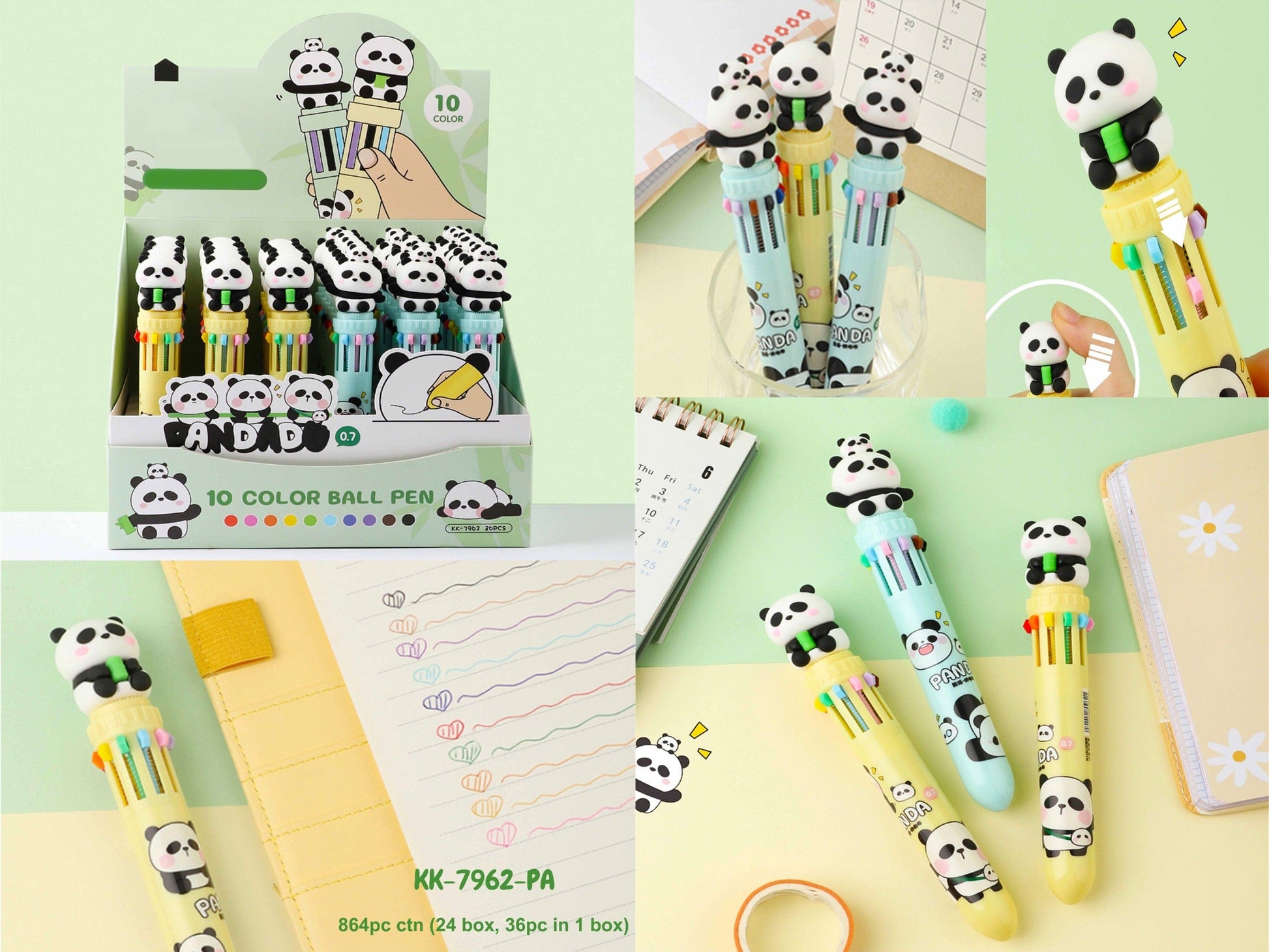 nutmeg stationery - 8976178771 FANCY PENS PANDA 10-in-1 Pen: Explore Our Versatile and Fun panda-Themed Writing Tool