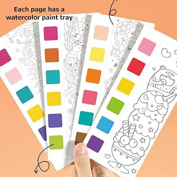DIY bookmark kit I water color book with color pallete on each page Magic doodle I 13 sheets pocket coloring book I with free brush and colors | Assorted Designs
