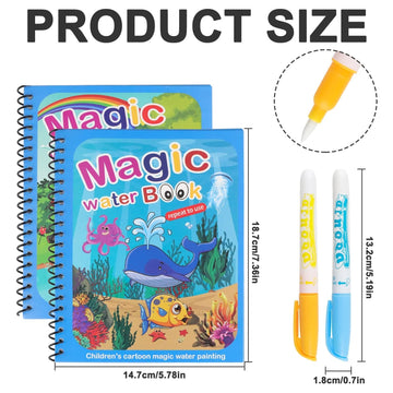 Magic Water Spiral Book with Brush Pen - Reusable Contain 1 Unit