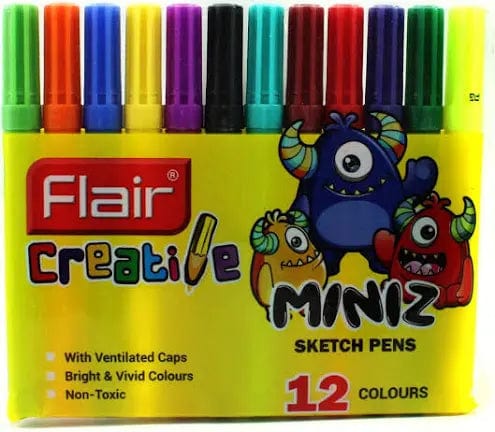 parshwa Traders Express Your Creativity with Flair Creative Sketch Pens - 12 Colors Available