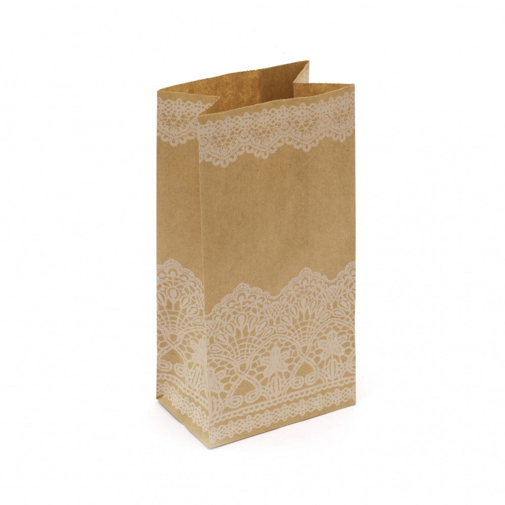 parshwa Traders Gift Wrapping DIY Gift Packing Paper Bags with Doily Design - Pack of 5, Size: 22x12x6 cm