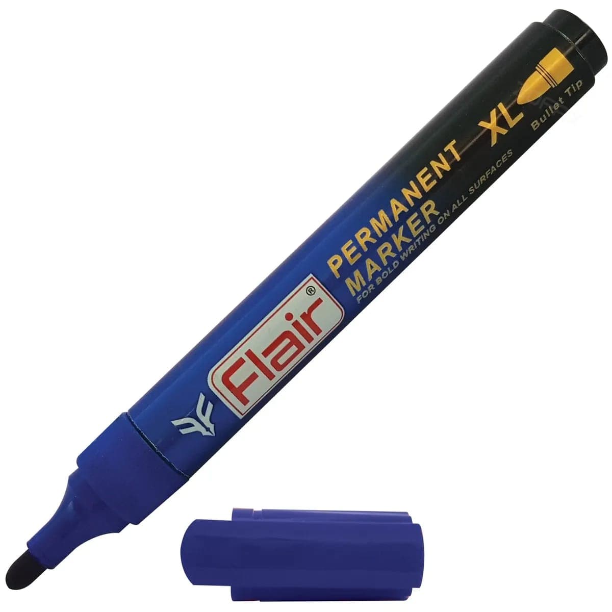 parshwa Traders Highlighters & Markers BLUE Flair Permanent Marker for Bold Writing on All Surfaces - Bullet Tip