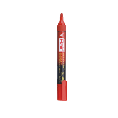 parshwa Traders Highlighters & Markers RED Flair Permanent Marker for Bold Writing on All Surfaces - Bullet Tip