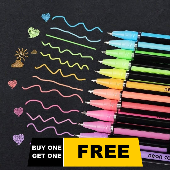 (Buy 1 Get 1 Free) Pastel Journaling Pen - Pack of 12 Pens (Works on Black Paper too!)