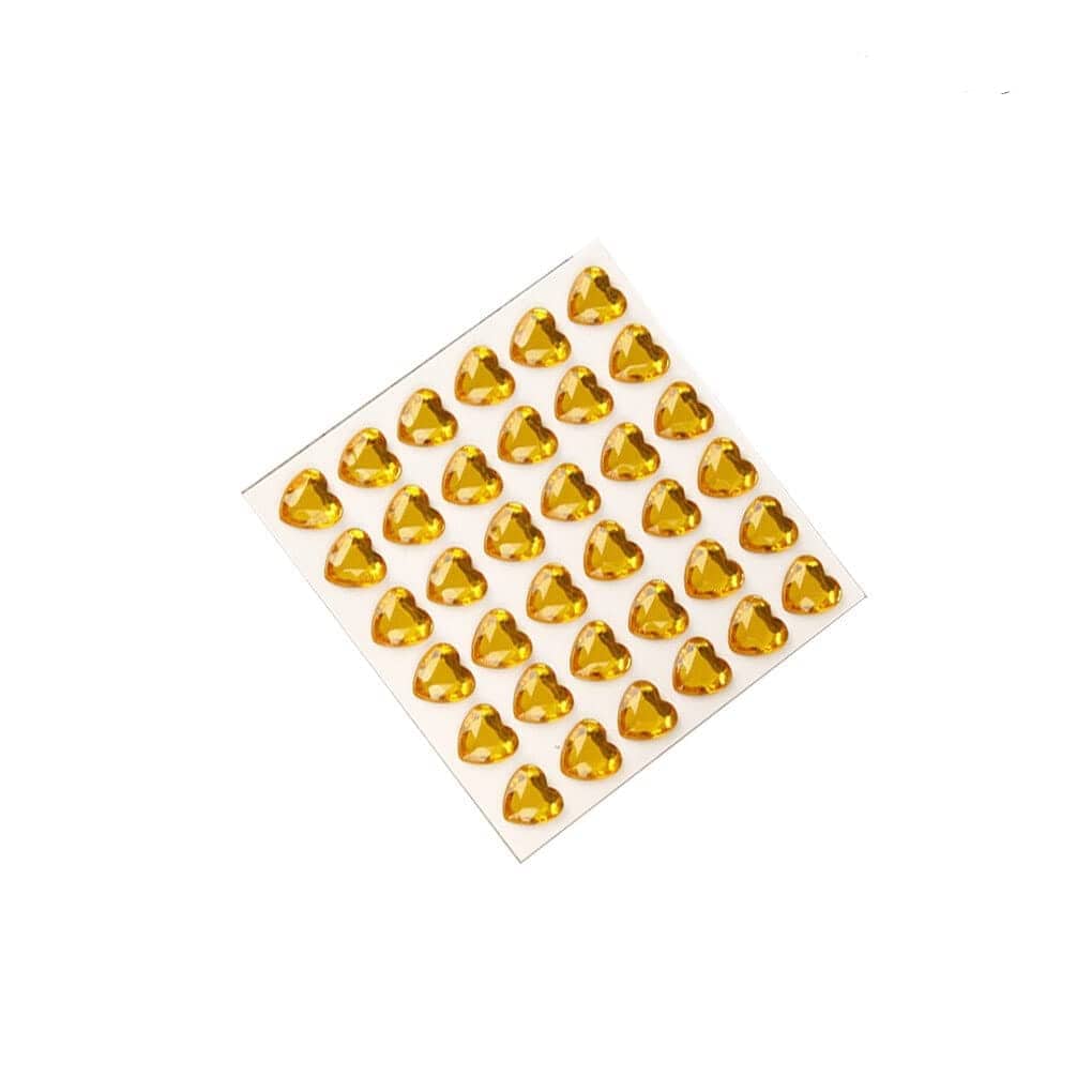 PRENDO High Quality Heart crystals Golden- big size