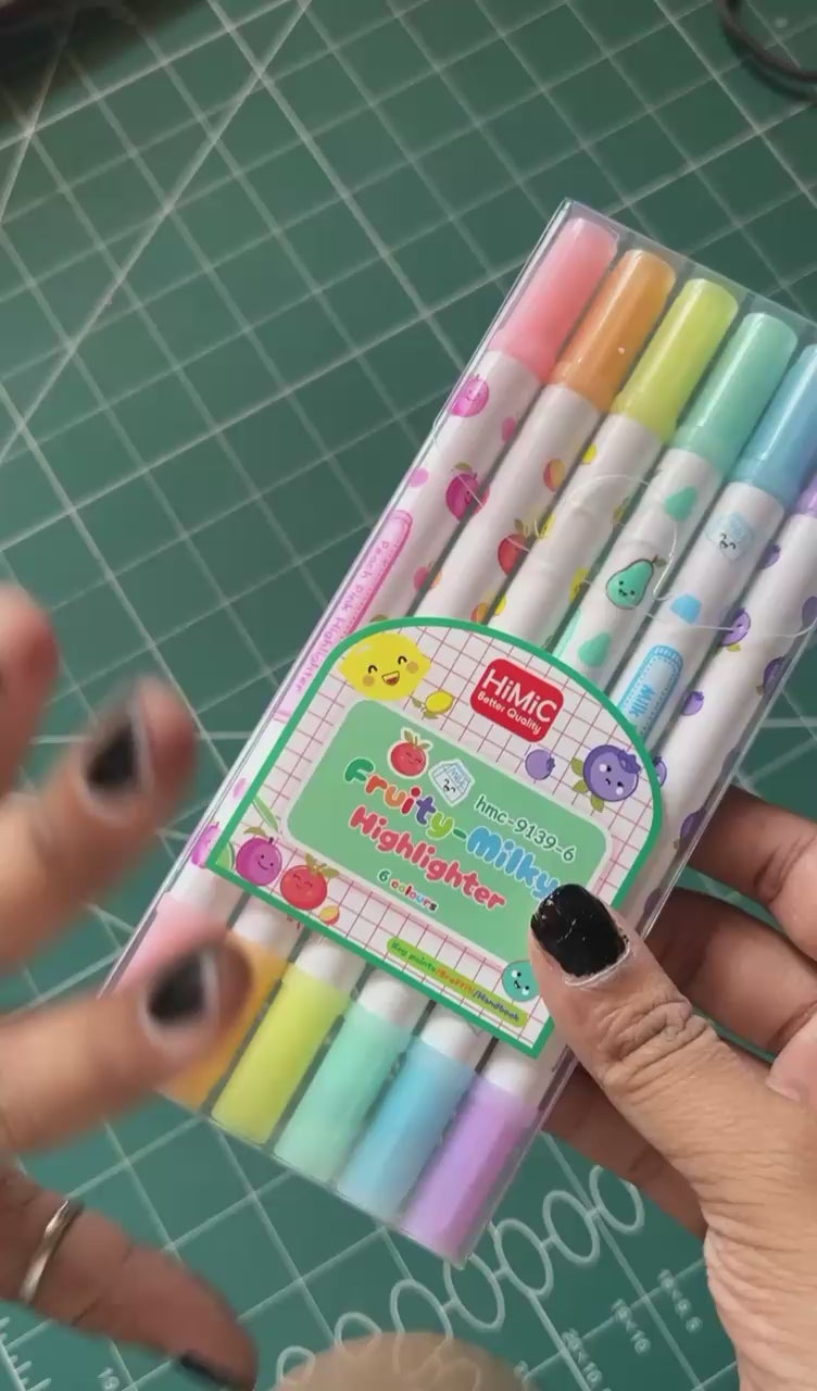 (Buy 1 Get 1 Free) Pastel Highlighters with fragrance I (1 Pack: 6 Highlighters)