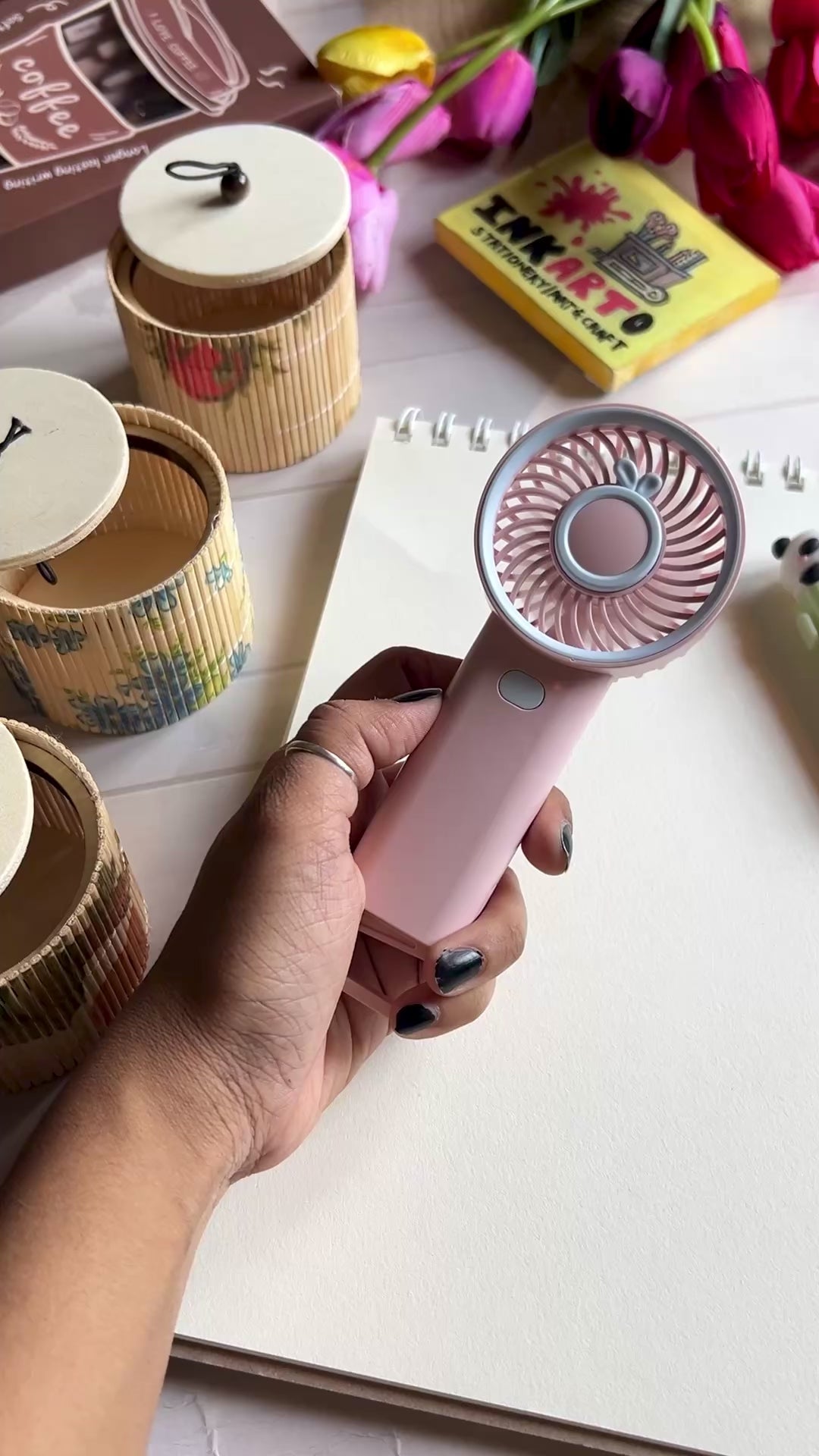 Pastel Mini Portable Handheld Fan with Phone Stand | Pack Of 1