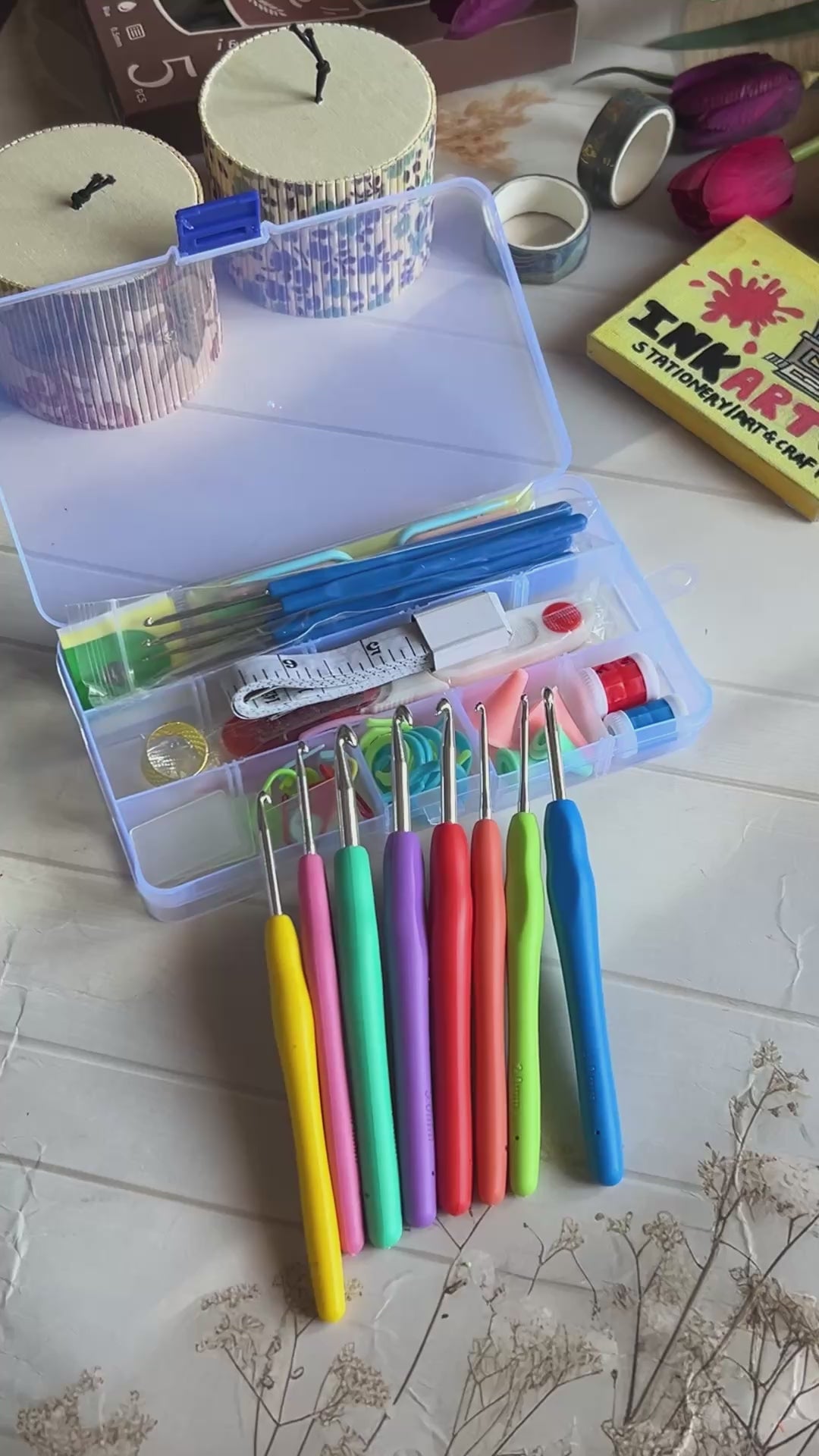 Comprehensive 52 Piece Knitting & Crochet Hook Set with Case