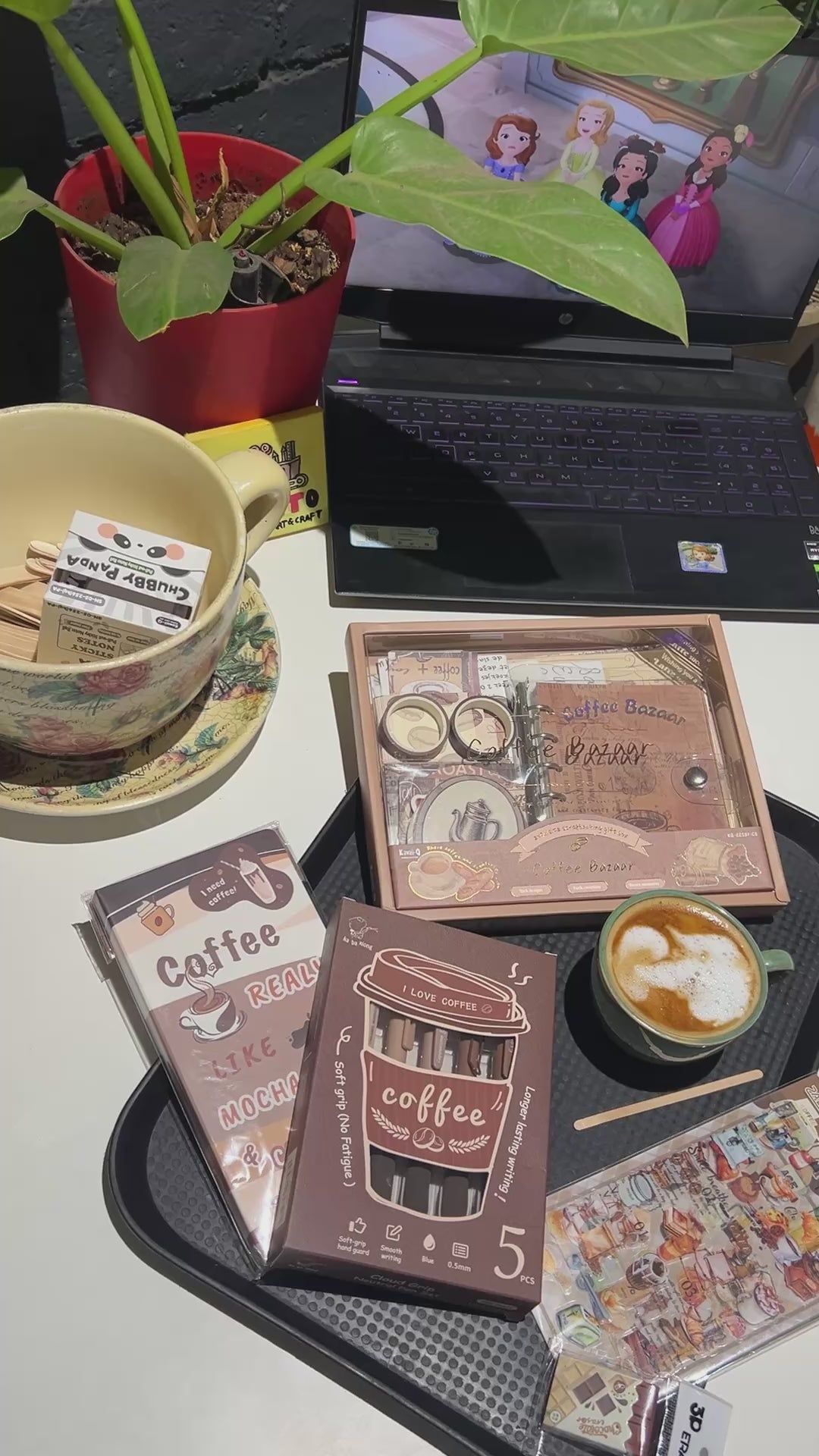 Premium Coffee Theme Journaling & Stationery Kit for Return Gift (5 Pcs) | Pack of 1