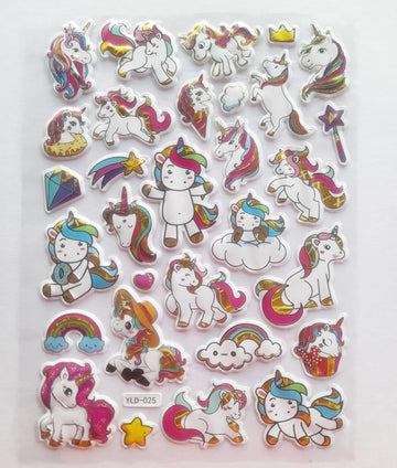 Puneet Gifts 3D Unicorn Cartoon Stickers - Add Playful Dimensions to Your School Projects and Beyond