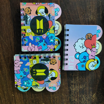 BT21 A6 Spiral Quote Mini Journal diary Limited edition ruled