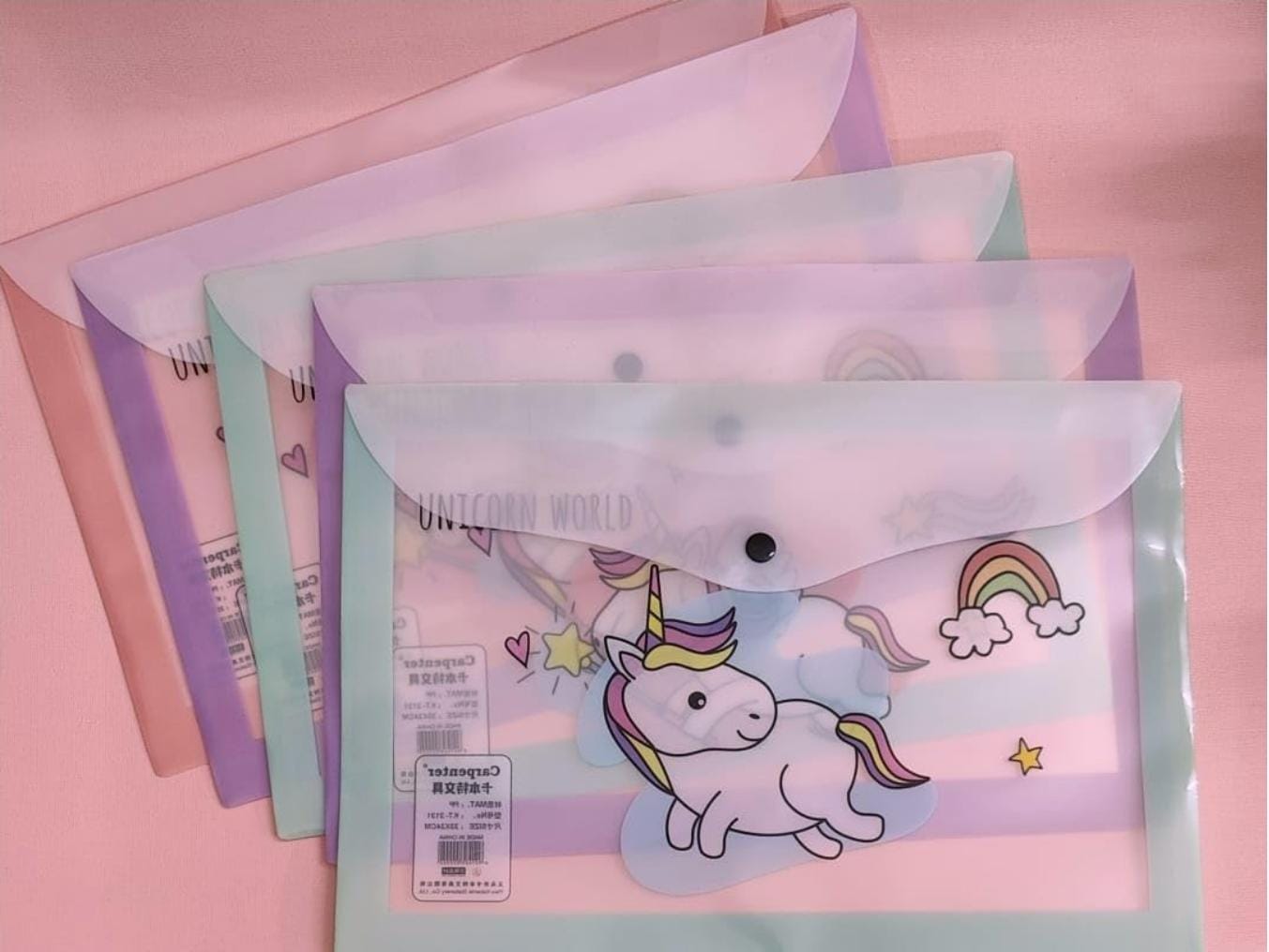 Puneet Gifts File Folders Pastel Unicorn A4 Folder Button File - Keep Your Documents Enchanted (Pack of 1)