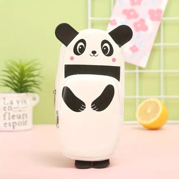 Puneet Gifts Pencil pouch PANDA Panda-Themed A5 Size Transparent Silicone Pouch - Perfect for School or Office Supplies