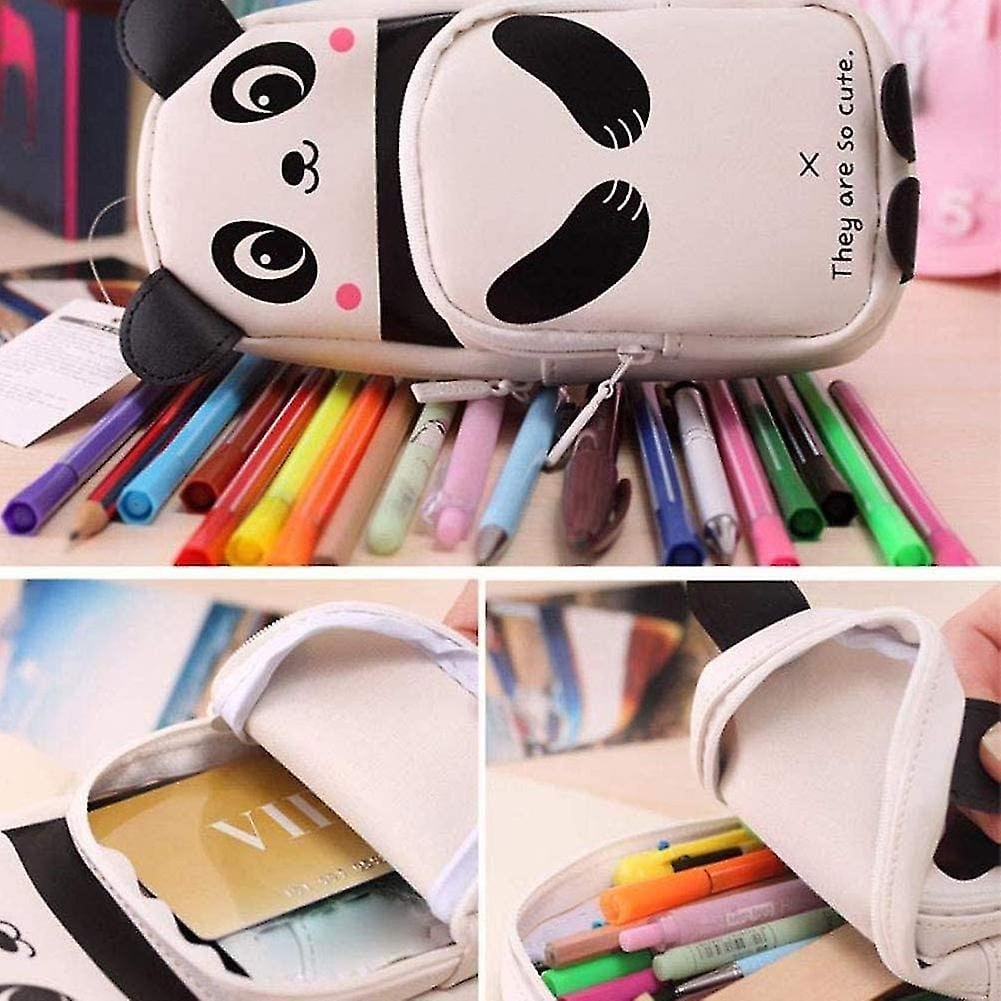 Puneet Gifts Pencil pouch Panda-Themed A5 Size Transparent Silicone Pouch - Perfect for School or Office Supplies
