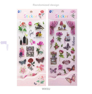 Puneet Gifts School Stickers & Charts Floral Deco Sticker - Decorate Your Space with Beautiful Floral Stickers