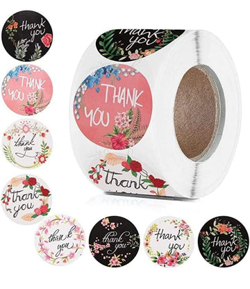Puneet Gifts Thank you Sticker Tapes (JUMBO ROLL) Thank you labels for your small business (500 Labels) 1inch