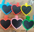 Puneet Gifts White Boards & Black Boards Heart shaped Mini Colorful Black Board with Clip 6pcs - Perfect for Notes and Reminders