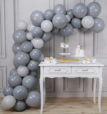 raj trading company Decoration Time! Metallic Grey balloons Full-Size - Pack of 25 Pieces for Vibrant Celebrations