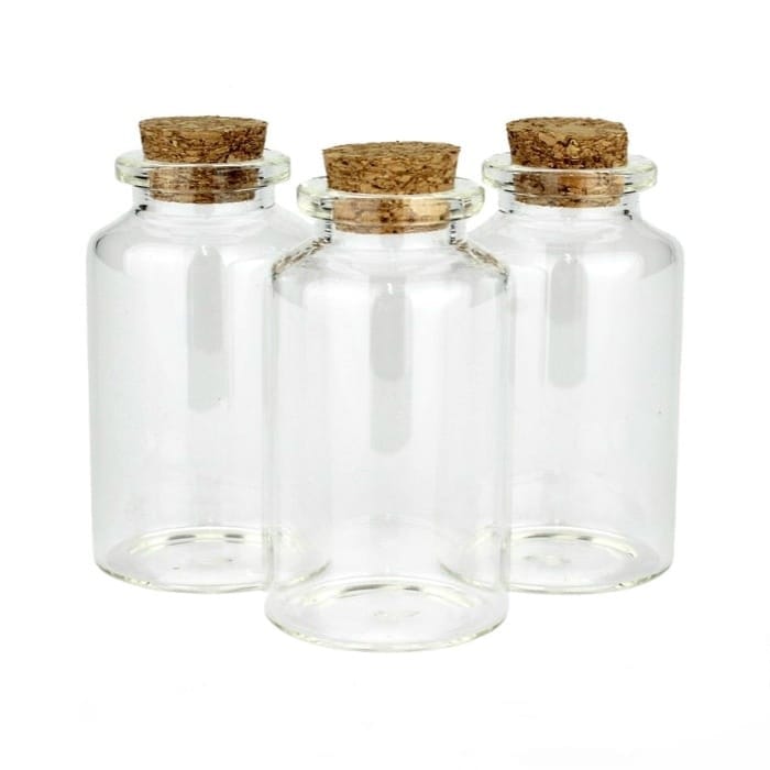 Ravrai Craft Miniatures Glass Messages Bottle 40 x 20mm ( 3 pcs Set )