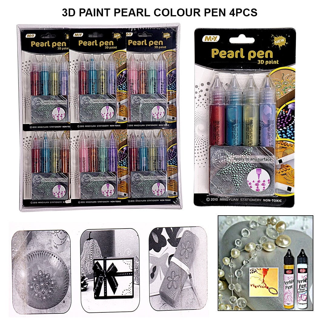 Ravrai Craft - Mumbai Branch 3D ART PAINT COLOUR 3D Paint Pearl Colour Pen 4PCS