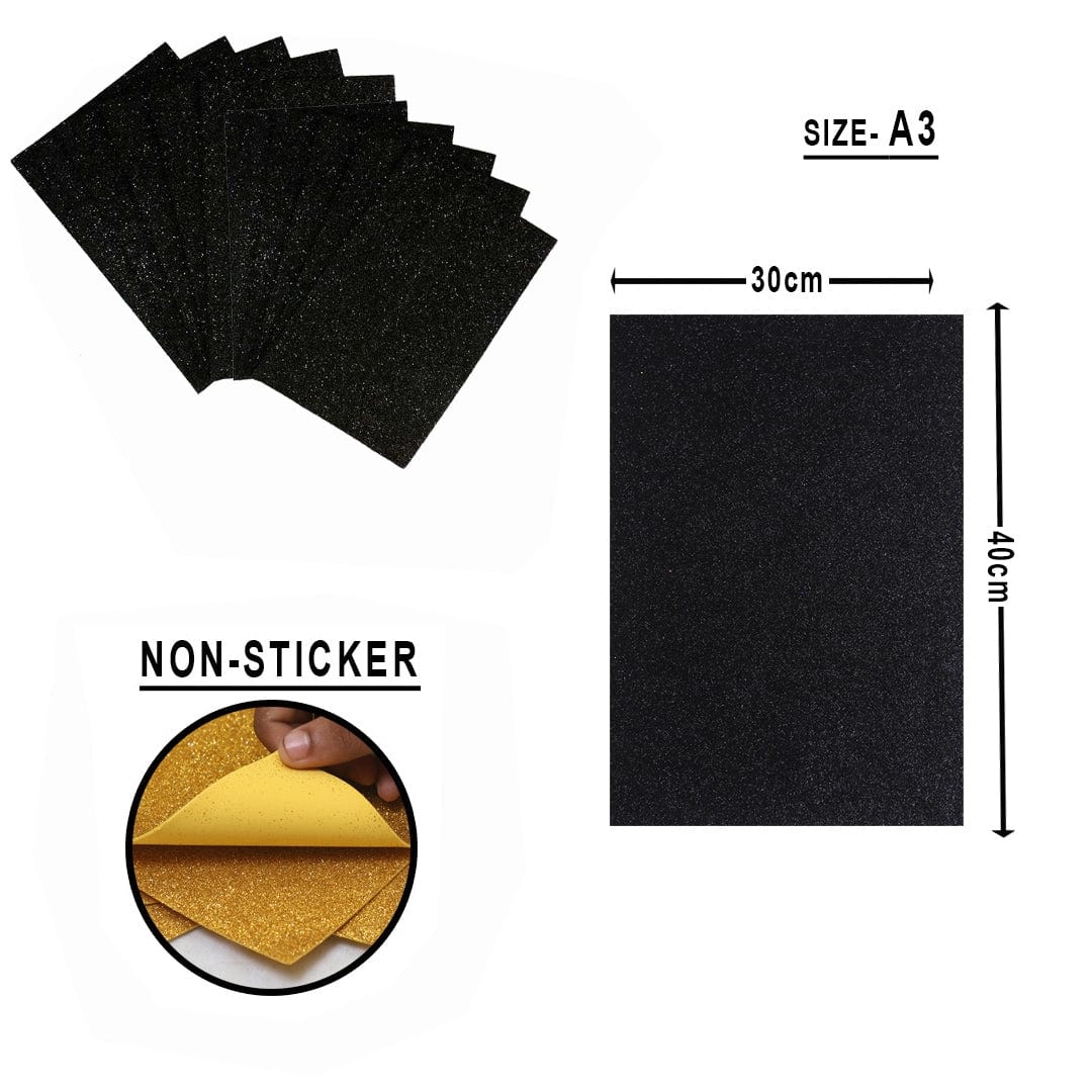 Ravrai Craft - Mumbai Branch A3 Foam Sheet A3 glitter foam sheet without stick (black)