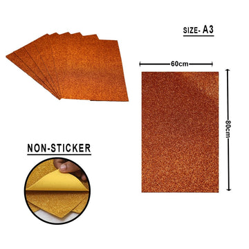 A3 glitter foam sheet without stick (orange)