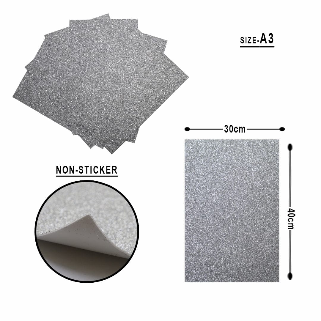 Ravrai Craft - Mumbai Branch A3 Foam Sheet A3 glitter foam sheet without stick silver