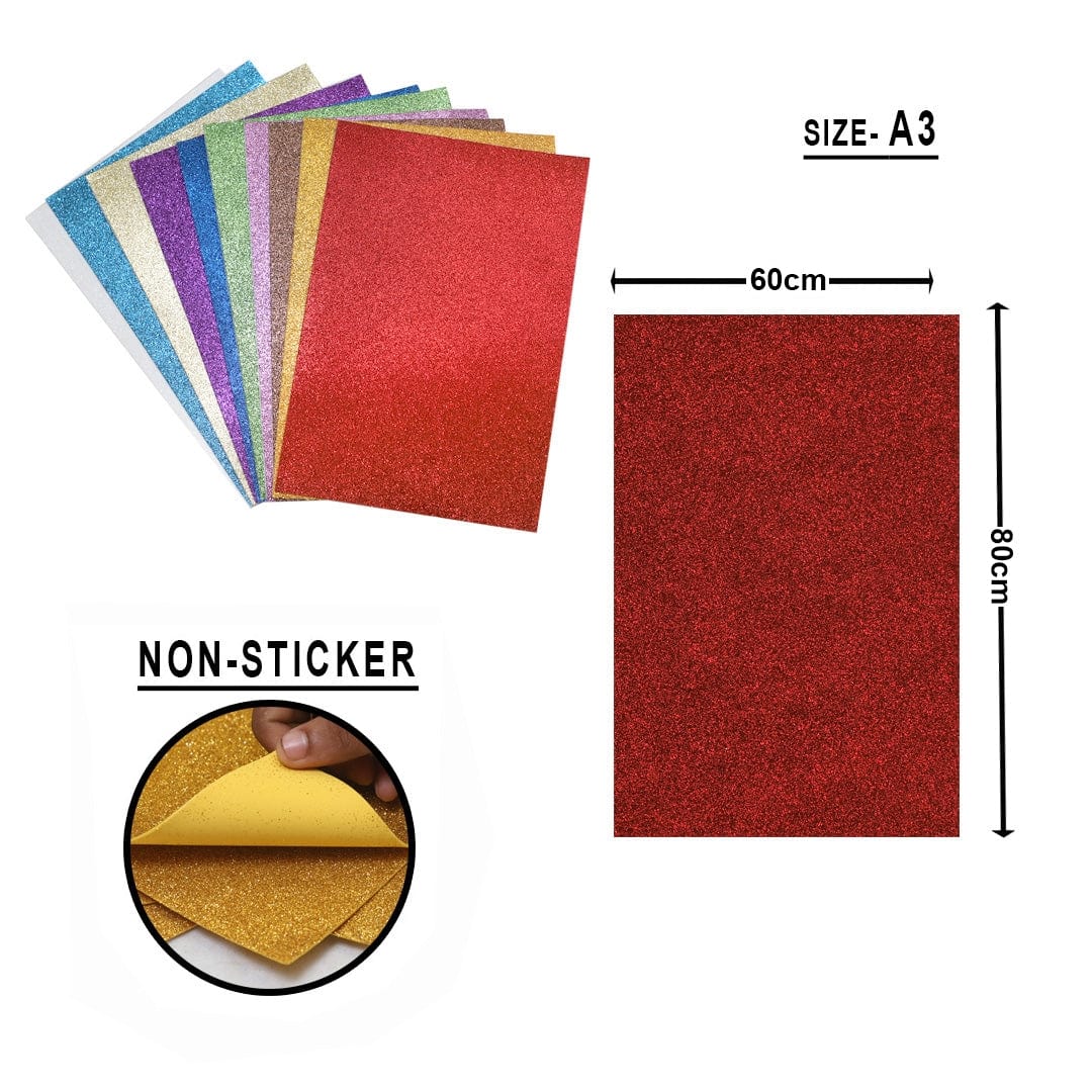 Ravrai Craft - Mumbai Branch A3 Foam Sheet A3 glitter sheet without stick (multi)