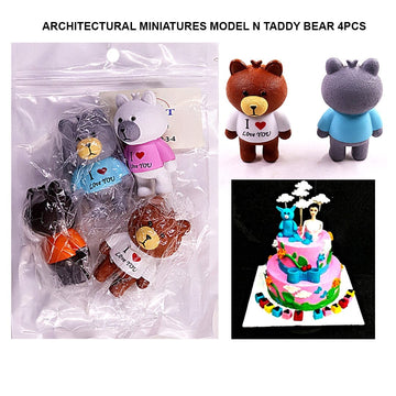 architectural model N teddy bear 4pcs
