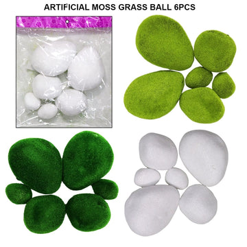 Artificial Moss Grass Ball 6Pcs